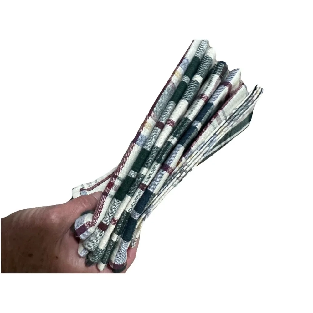 PARK Imports &‎ Design Napkins Jewel Tone PLAID 100% COTTON 18